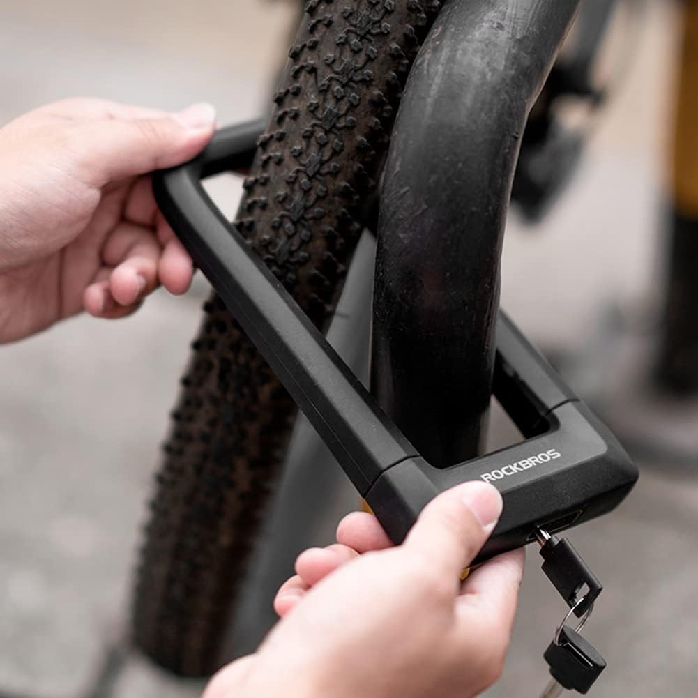 Heavy Locks Universal Bike Lock Cable, Bike Locks Heavy Duty U Shaped Bicycle Lock with Key for Road Bike Electric Car U-Locks for Bicycles