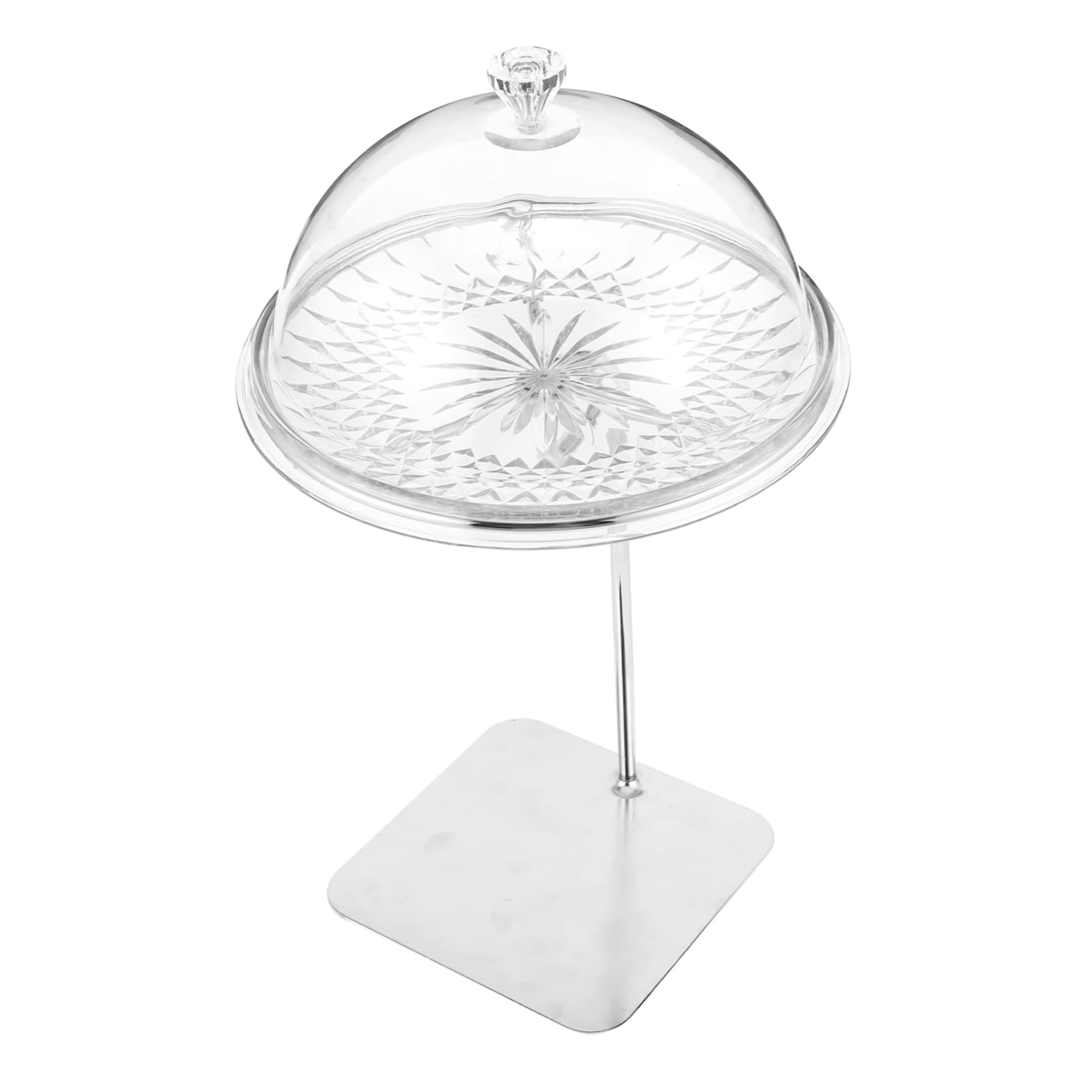 KLerDH Dessert Stand, Round Rattan Fruit Plate with Lid - gant Serving Platter & Cake Display