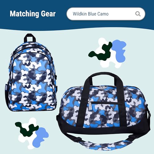Image of Wildkin Kids Insulated Lunch Bag - Keeps Food Hot or Cold, Easy-Clean Lining and BPA-free for Boys & Girls, Ideal for School, Travel & Daycare - Blue Camo