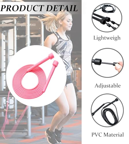 2PCS Skipping rope for Home Exercise & Body Fitness, Speed Jump Rope Gym Workouts Outdoor Training, Anti-Slip Exercises Speed Fitness Skipping Rope for kids, Women & Men(Adjustable 2.8M Long) - Image 6