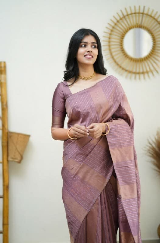 Image of Flosive Women's Kanjivaram Pure Zari Woven Soft Silk Saree With Blouse Piece (Mix Color)
