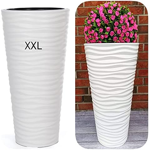 MELTOM XXL Pflanzkübel Slim Rund 3D Effekt Cover