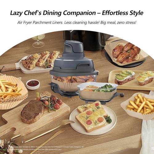 Image of Air Fryer Liners for Ninja Crispi, 270PCS Disposable Paper Liners for Ninja Crispi 4-in-1 Portable Glass Air Fryer Cooking System, Parchment Paper Containers