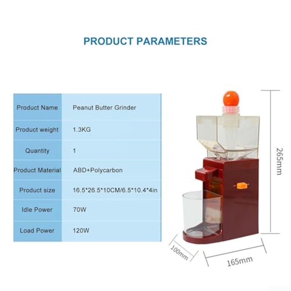 Yuanpgky Moulin à noix et beurre d'arachide, machine en plastique pour pâte à tartiner lisse de noix de cajou, amande, noisette, noix et tournesol (réglementation européenne)