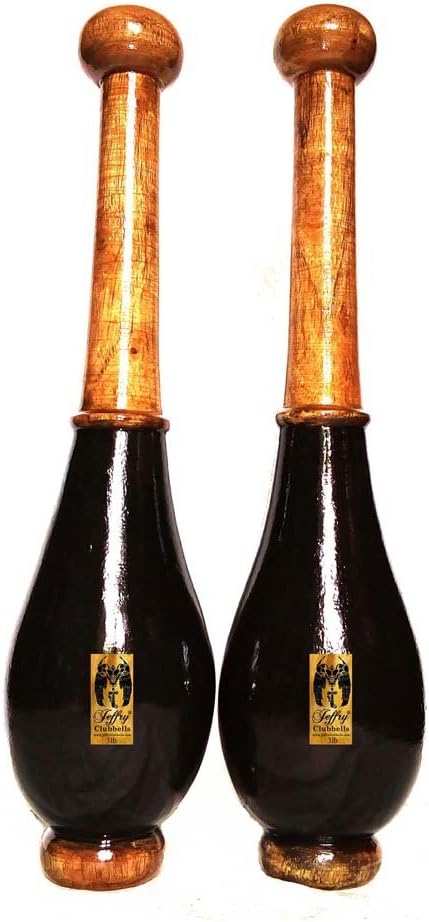 Jeffry: Indian Clubs 3lb Pair - Walnut - Tear Drops