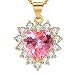 Produktbild Bouyapei Jewelry Halskette mit Herz-Anhänger, platiniert oder vergoldet, Herzform, Quarzkristalle