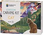 Studiostone Creative Sculpture en pierre de savon de chat DIY Trousse d'art et d'artisanat pour enfants adultes