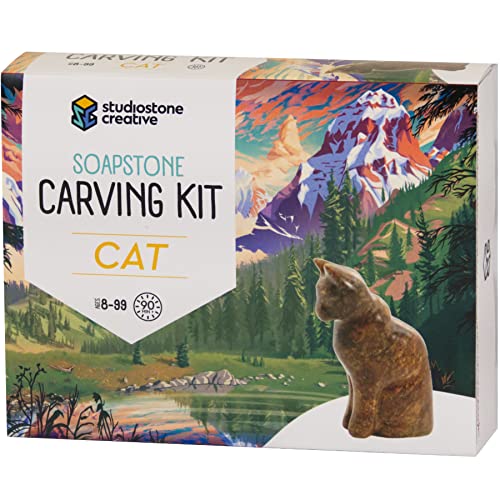 STUDIOSTONE CREATIVE DIY Arts & Crafts Carving Kit Kids Adults Cat Sculpture Soapstone by STUDIOSTONE CREATIVE - Used condition - US$27.07