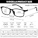 VVDQELLA 1.5 Reading Glass Men, Blue Light Blocking Glasses for Computer, Lightweight Square Frame Spring Hinges Anti Glare