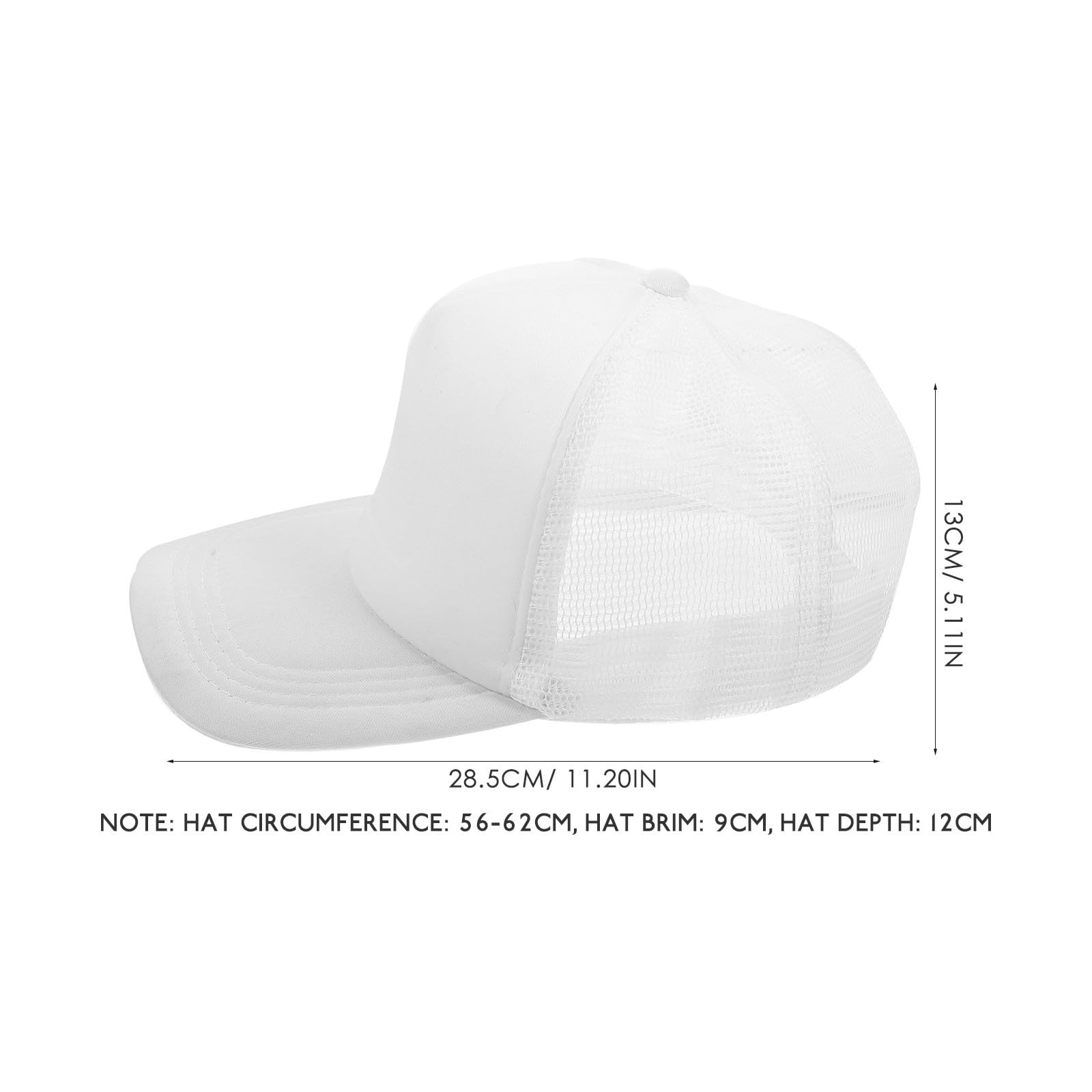BESTonZON 10 Gorras de Béisbol en Color Claro para Sublimar Malla, Ligeras Poliéster, Ideales para Bricolaje y Actividades al Aire Libre como Pesca y Escalada