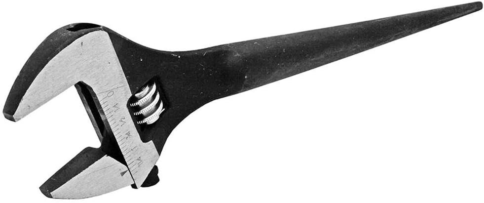 12 inch Adjustable Iron Workers Construction Spud Wrench Tapered to 1-3/8"