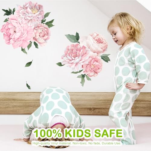 Vinilos Decorativos Florales Peonia Rosa Grande para Pared miniatura 5