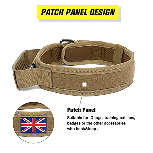 Upgrade Tactical Dog Collar - Military Dog Collar Nylon Adjustable Training Collar Reflective Dog Collar with Handle and Heavy Duty Metal Buckle for Medium Large Dogs (Camo, M) - Image 3