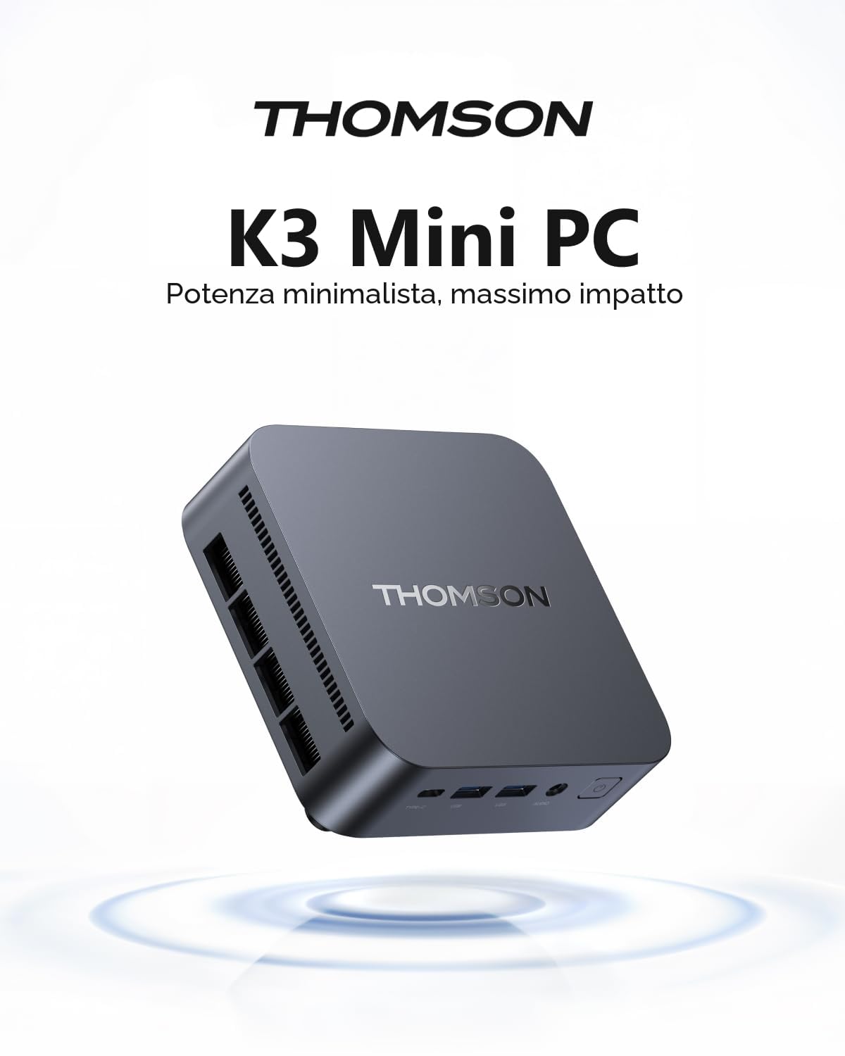 Thomson K3 Mini PC AMD Ryzen 7 7730U 16GB DDR4 512GB SSD WiFi 6 BT5.2 Triplo Display 4K VESA