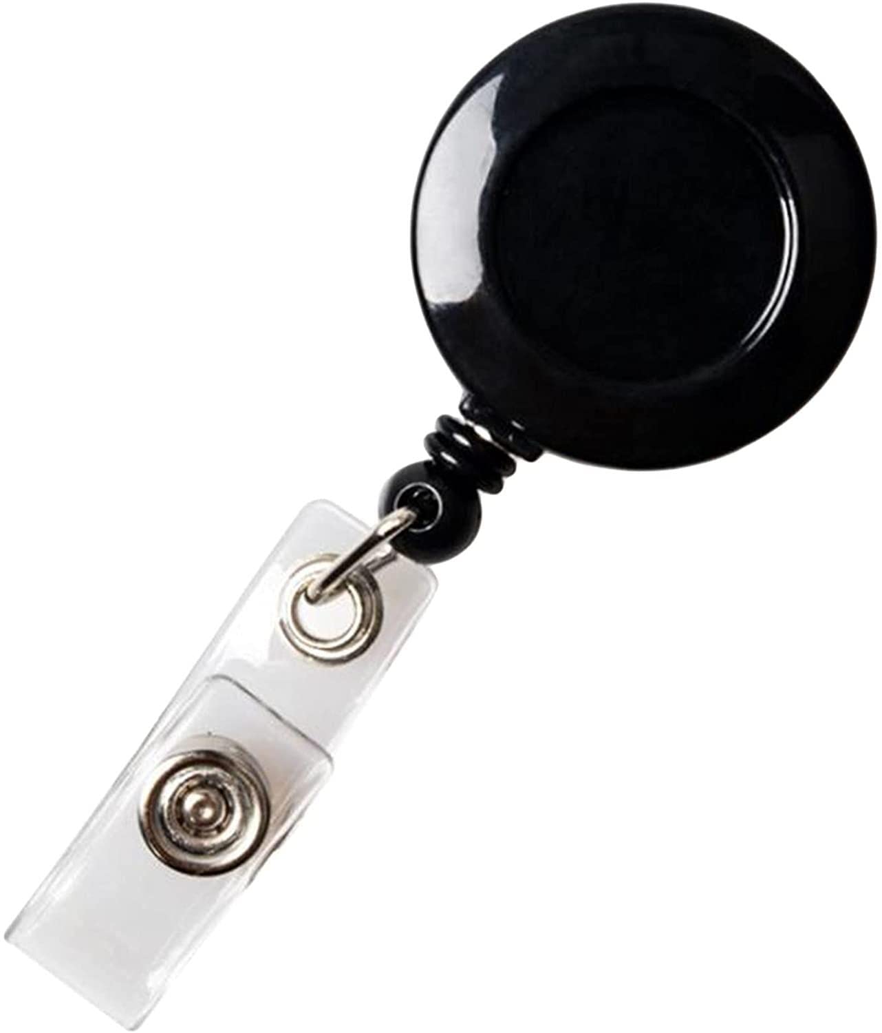 Retractable Reel Pull Key Ring Chain Cord Carabiner Belt Clip Ski Pass ID Card Badge Holder