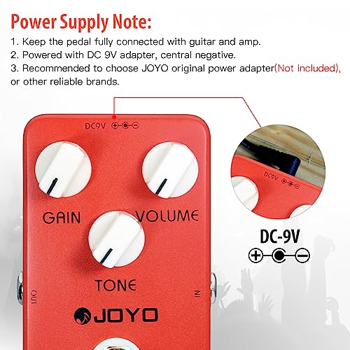 Image of JOYO Crunch Distortion Guitar Pedal, British Classic Rock Distortion Tone with Analog Circuit for Electric Guitar, True Bypass (JF-03)