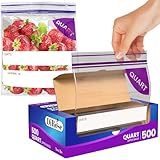 DiRose Quart Bags Pack of 500 – 1 Quart Reclosable Food Storage Bags – Practical and Durable Design – Food Safe Non-BPA Material – Easy Double Zip Closure – Ideal for Food, Snacks, Organizing