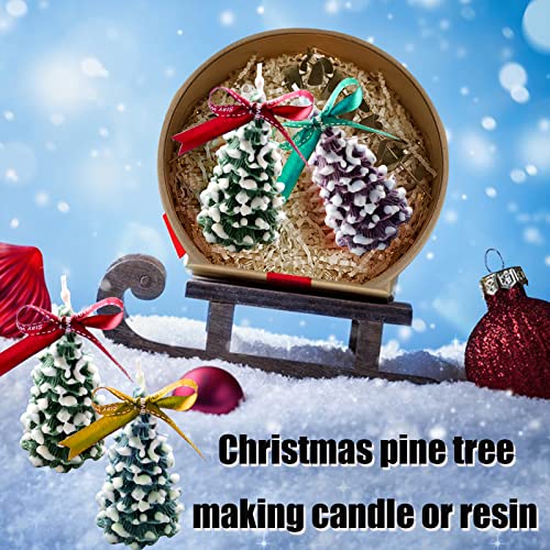 Zqysing Christmas Tree Candle Mold, 3D Christmas Pine Tree Silicone Mold For Epoxy Resin Casting Soap Home Gift Decoration #TOP2