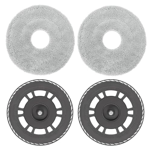 Mop Plates 2Pack and Mop Pads 2Pack Replacement Compatible with Dreame L10S Pro Ultra Heat / L10S Ultra Gen 2 / L20 Ultra / L40 Ultra / X40 Ultra / X40 Master / X30 Ultra/Mova E30 Ultra Robot Vacuum