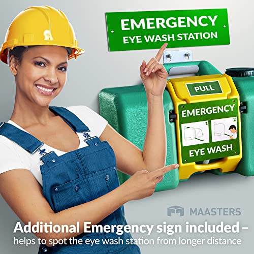 Wall Mountable Emergency Eye Wash Station OSHA Approved 8gal with Sign