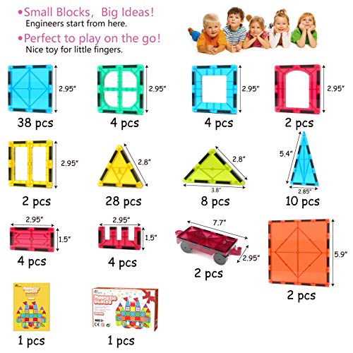 image for Jasonwell Magnetic Tiles Building Blocks Set for Boys Girls Preschool 