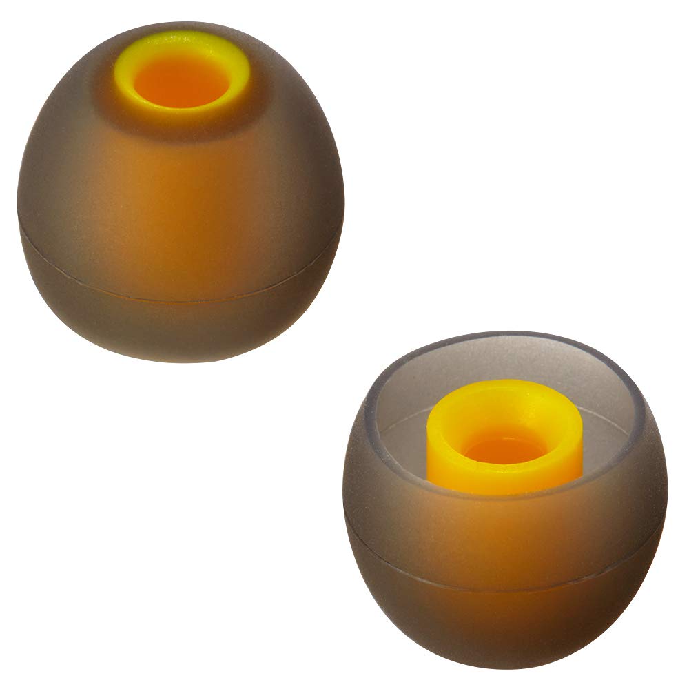 Brandless Earbud Tips Replacement (18 Pieces, 9 Pairs S/M/L) Gray/Yellow