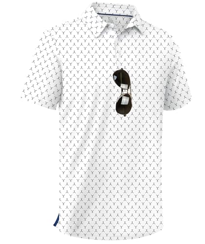 Image of ZITY Men's Golf Shirts Short Sleeve Print Patterns Casual Collared Polo