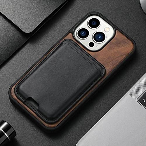 Étui en bois véritable pour iPhone 14 Pro Max coque luxe en bambou naturel