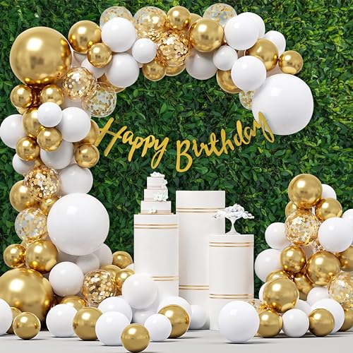 Image of Special You Birthday Decoration Items for Girls, Women, White & Golden Balloons for Decoration, Birthday Balloons for Decoration, Happy Birthday Decoration, Birthday Celebration Kit - 36 Items