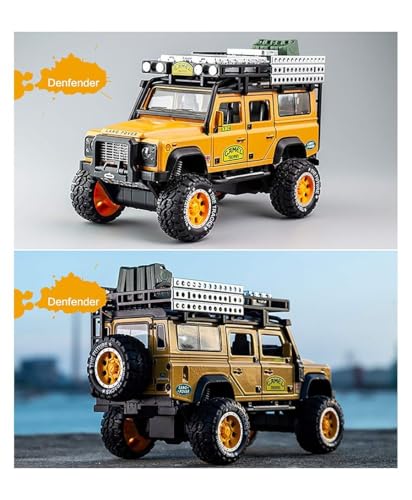 Image of 1:24 Camel Trophy Defender Die-Cast Model Car - Alloy Off-Road SUV Toy with 6 Openable Doors, Pull-Back Action & Detailed Interior [ Colour As Per Stock ]