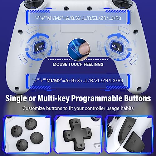 Switch Controller, Wireless Switch Controller for Switch/Switch Lite/Switch OLED, Extra Switch Controller with Paddles, Programmable Switch Remote Control with Back Buttons,Wake-up,Turbo-White - Thumbnail 3