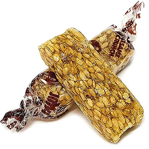 Sesame Honey Candy, Sesame Seed Crunch Candy Snaps, Individually Wrapped Candies, Kosher Certified Parve 1 Pound Total of 16 Oz (Approximate 45 Pieces)