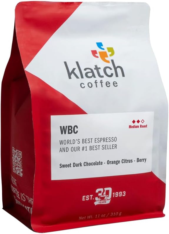 Klatch Coffee WBC World's Best Espresso Medium-Dark Roast, 310 Grams, Whole Bean