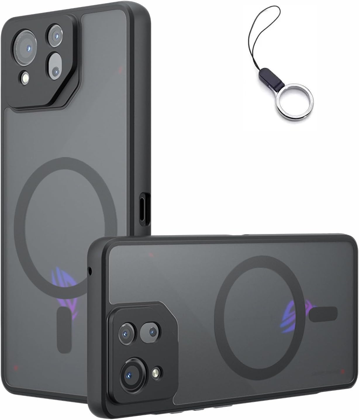 ASUS ROG Phone 9/9 Pro ケースマット感 マグネット搭載 マグセーフ対応 ROG Phone 9 プロカバー 全面保護 耐衝撃 レンズ保護 薄型 指紋防止 ストラップホール