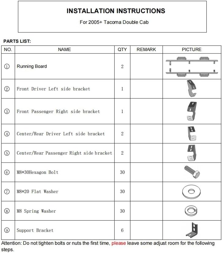 Miniatura 5 de Estribos para Toyota Tacoma 2005-2023 camioneta de doble cabina de 7 pulgadas, caída de textura fina, escalones laterales negros, barras Nerf,