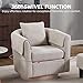 FLEXISPOT Swivel Barrel Accent Chair with Ottoman, 360 Degree Swivel Round Chairs with Removable Throw Pillow, Upholstered in Chenille, Reading Sofa for Living Room, Bedroom (Light Gray)