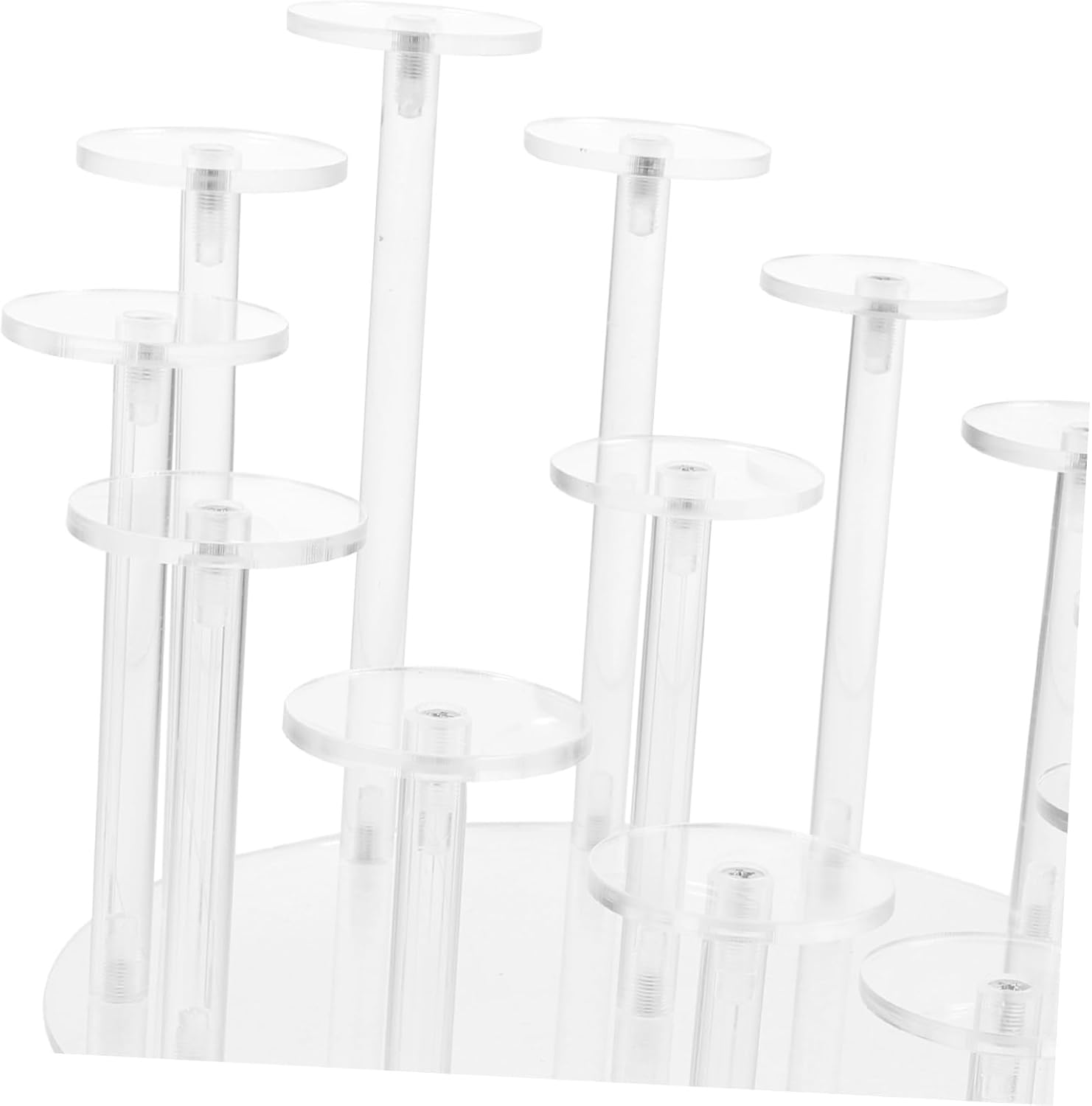 Acrylic Jewelry Display Stand Slots Compact Rack Figures Earrings and Rings Easy Assembly Display Holder for Collectibles and Figurines