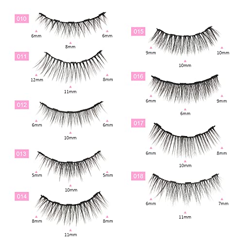 Zwbfu Conjunto de cílios postiços magnéticos com aplicador 5 pares preto cílios postiços magnéticos