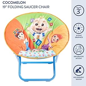 Idea Nuova Cocomelon Saucer Chair, Relaxing, Foldable, Polyester Idea Nuova Cocomelon Saucer Chair Relaxing Foldable Polyester