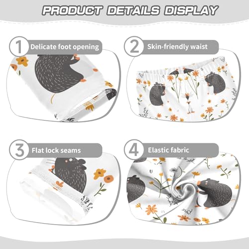 Black Mouse Flower Girls Leggings Soft Stretch Workout Yoga Dance Pants for Kids Casual Tights3