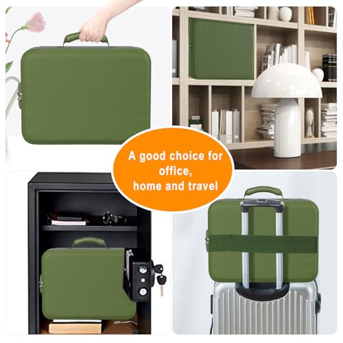 Image of DocSafe 5200F Fireproof Document Organizer Box with Lock, Green (Soft)