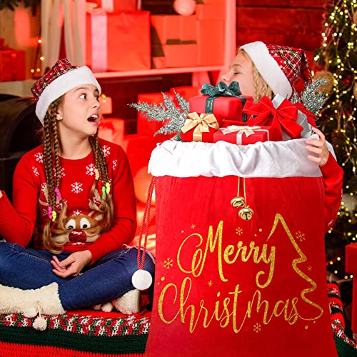 2-Pieces-27-x-36-Inch-Giant-Christmas-Santa-Sack-Oversize-Red-Velvet-Burlap-Santa-Bags-with-Cord-Drawstring-Jumbo-Gift-Bag-Gift-Wrap-Trash-Bags-for-Christmas-Party-Holiday-Supplies-Classic-Style