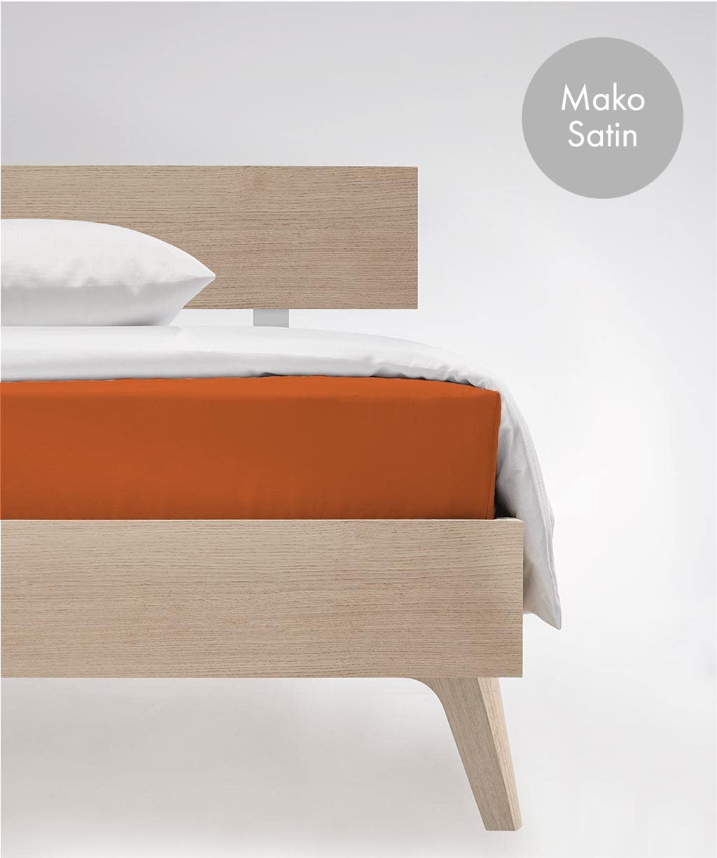 fleuresse Colours Bettlaken, ohne Gummizug, Uni-Mako-Satin, 100% Baumwolle, Oekotex Standard 100, 220 x 260 cm, Fb. Terra