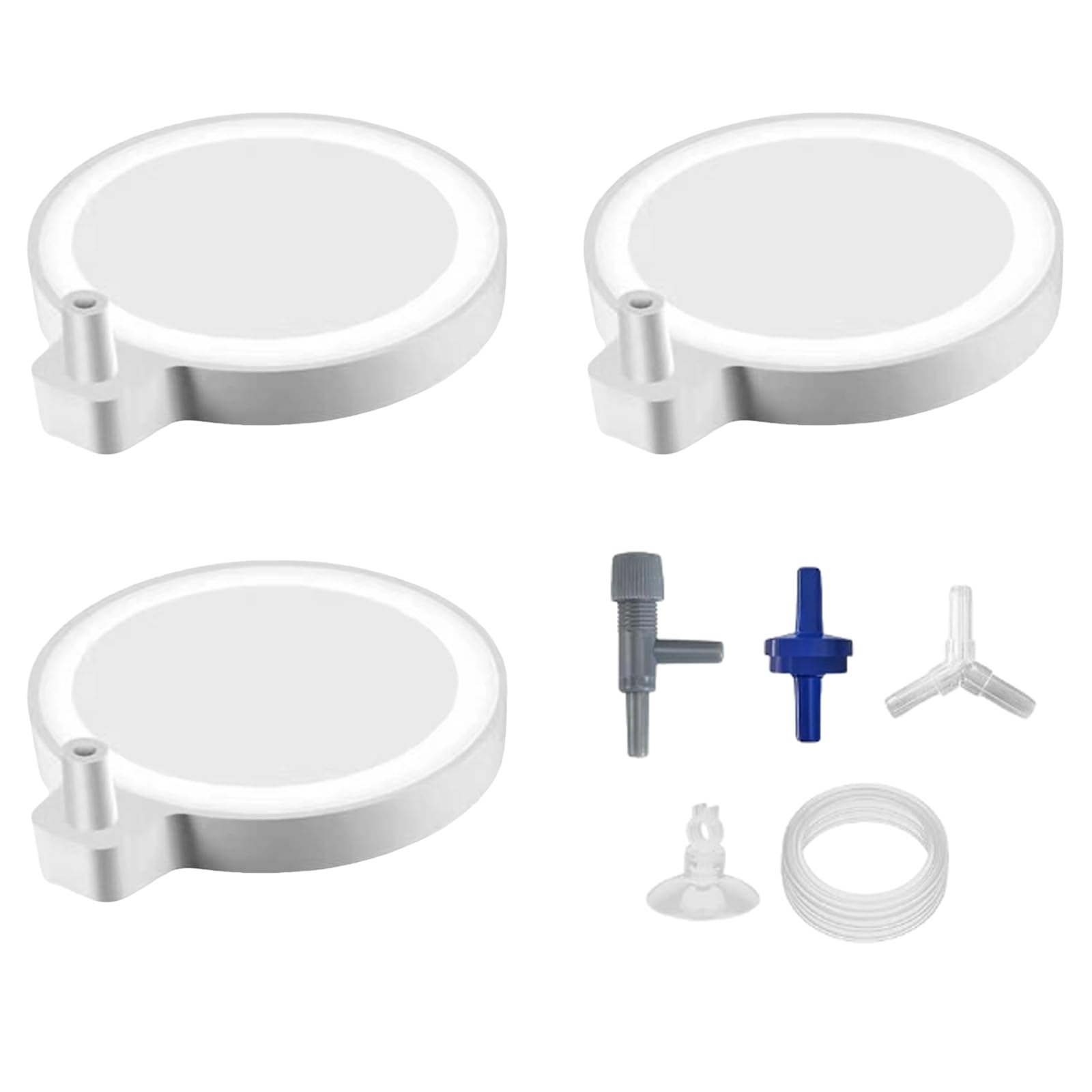 Vauki 3 piedras nano-efervescentes para acuario, piedra de aire silenciosa, acuario, salida de aire de 5 cm, para acuario, emisión de oxígeno, ultra microburbujas, para acuarios, cubos de hasta 60 cm
