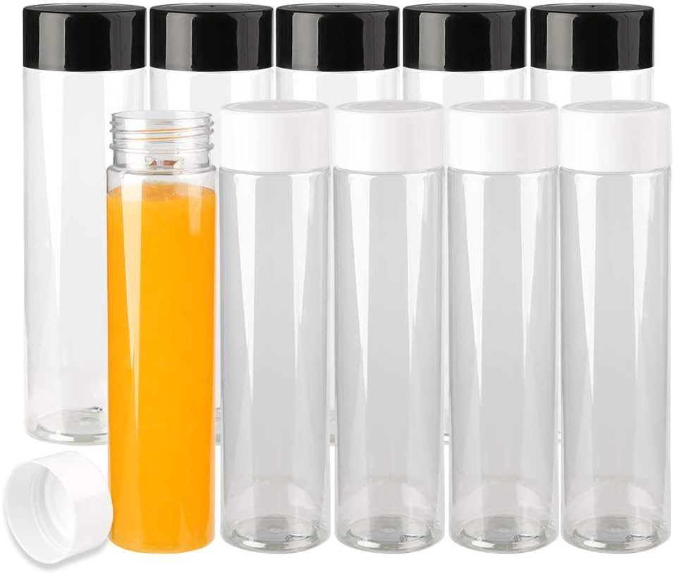 12Pcs Plastic Juice Bottles Drink Transparent Bottles 350ML/500ML for