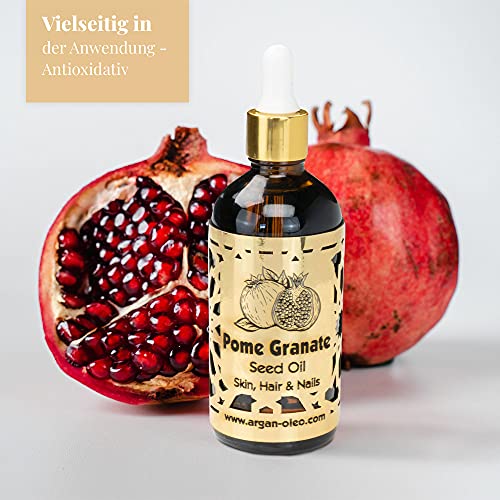 Foto von R&M Beauty-Oleo Granatapfelkern-Öl - Bio Granatapfel-Öl für Gesicht & verbessertes Haut-Bild - bekämpft Akne & Haarausfall - Natur-Kosmetik - 100ml