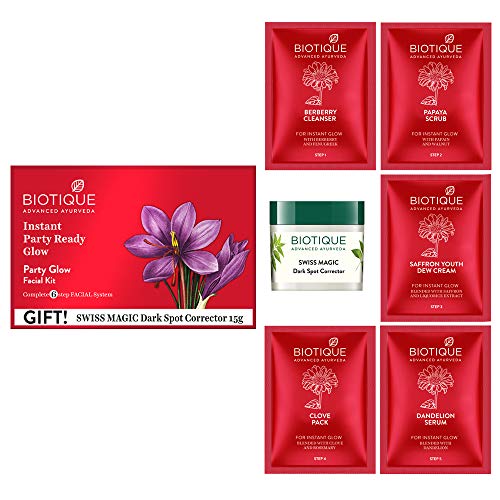 Image of Biotique Bio Pearl White Facial Kit, 65g And Biotique Bio Party Glow Facial Kit, 65 g