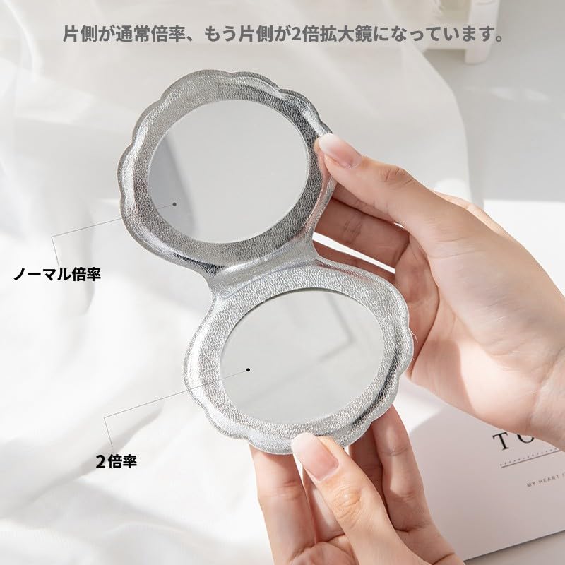 Amazon.co.jp: リタプロショップ® シェル型ミラー シルバー 貝型 両面