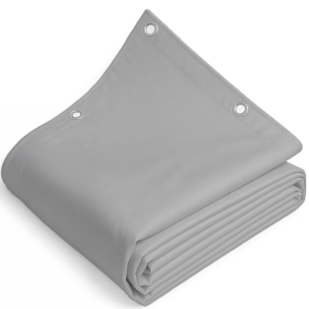 TELOMERITI® - Telo/Telone in PVC 650gr/mq con Occhielli in Alluminio, Rinforzato, tipo da camion, Impermeabile, Copritutto Da Esterno, Vari Colori, Made in Italy (Grigio, 2,5X2 Metri (5 MQ))