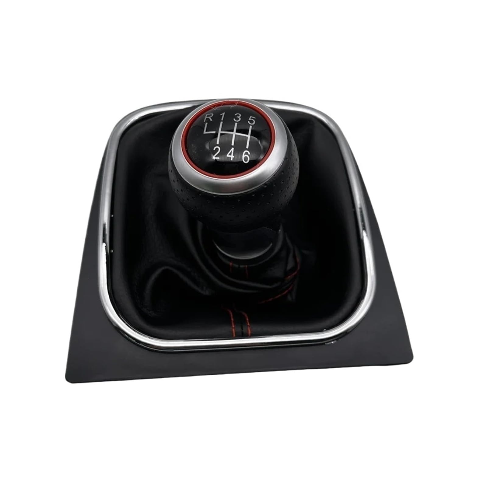 XZCVTYW Shifting Lever Replacement 5/6 Speed Gear Shift Knob Lever Stick Gaiter Boot Cover for Jetta 5 6 Golf 6 VI MK5 MK6 5KD 711 113 5KD711113 Car Gear Shift Knob(Red Stitch 6Speed)